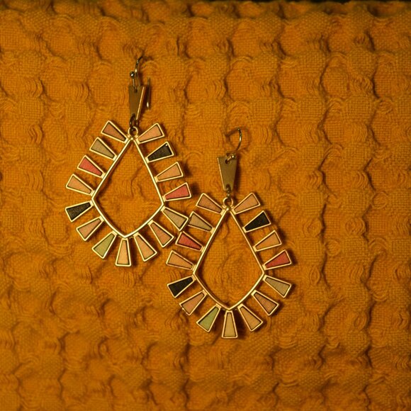 Boho Geometric Drop Earrings – Multicolor Statement Jewelry - Picture 1 of 4